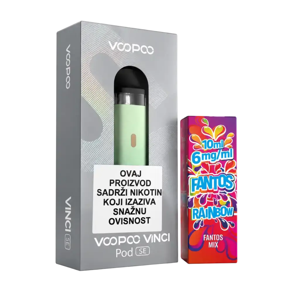 VOOPOO VINCI Pod SE mint zeleni i Fantos Mix Rainbow 10 ml