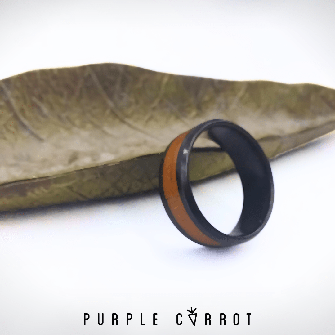 Black Faux wood Fusion Ring