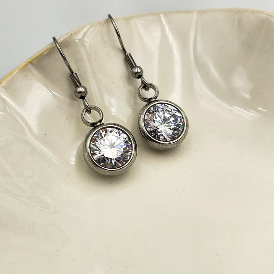 Solitaire Sparkle Dangling Earrings