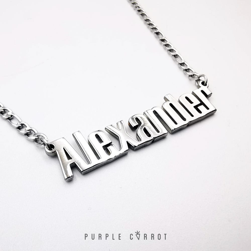 Block Font Cutout Name Necklace
