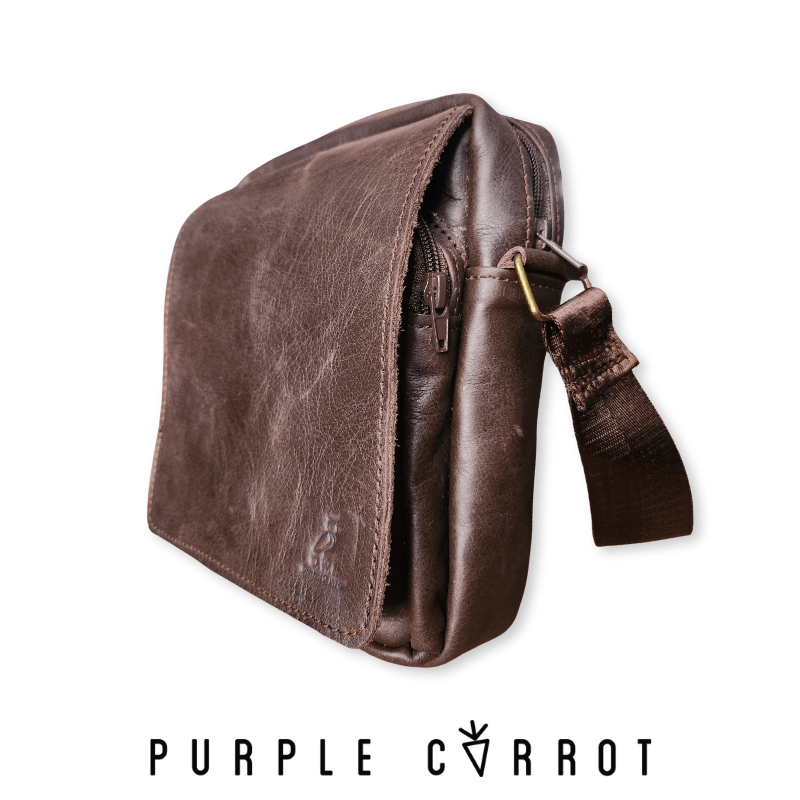 Real Leather Mini Messenger Bag