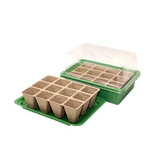 Farmari pienoiskasvihuone turveruukuilla 24kpl