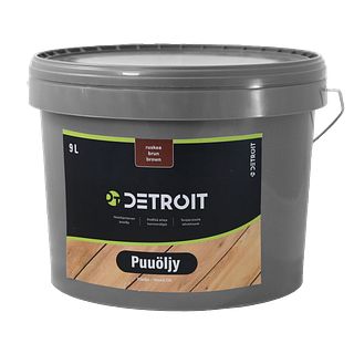 Detroit puuöljy vesiohenteinen ruskea 9L ulkokäyttöön