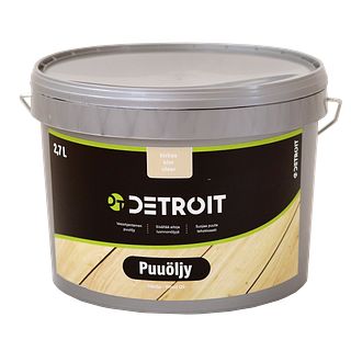 Detroit puuöljy vesiohenteinen kirkas 2,7L ulkokäyttöön