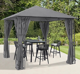 Pavillon in grau mit grauen Seitenteilen