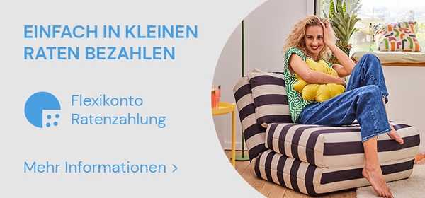 Einfach in kleinen Raten bezahlen. Flexikonto Ratenzahlung. Mehr Informationen >