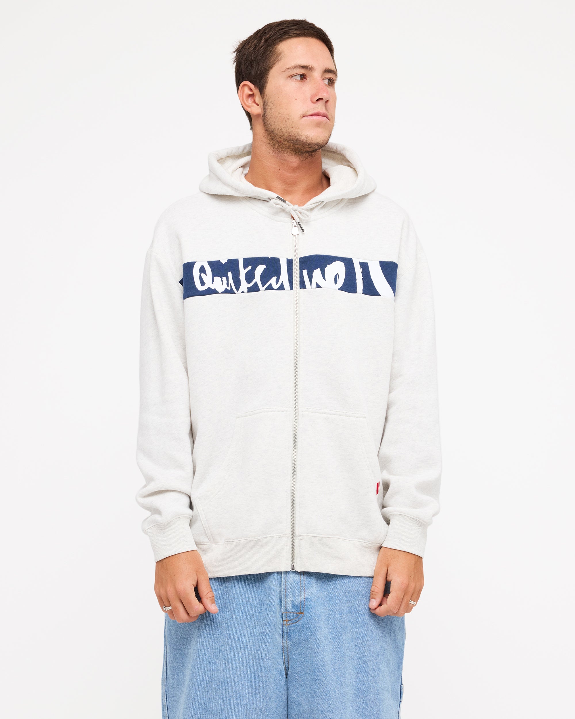 Mens Impaired Panel Zip Through Hoodie