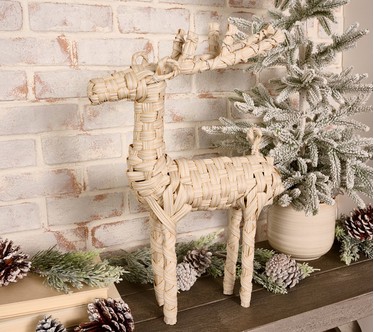 22" Rattan Standing Deer by Lauren McBride