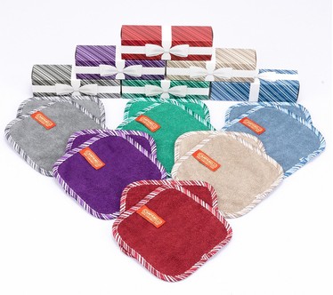 CAMPANELLI 12-Piece 6" x 6" Loopy Towels in (6) Gift Boxes