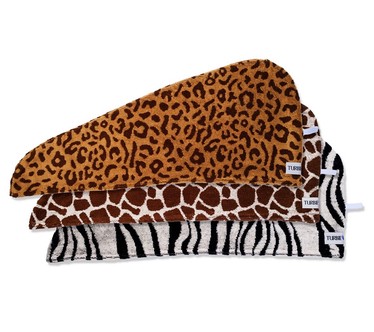 Turbie Twist Set of 3 100% Cotton Safari Print Hair Towels