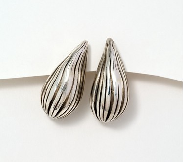 Or Paz Bumby Textured Teardrop Stud Earrings, Sterling Silver