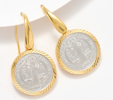David Markstein Bronze San Benito Medal Earrings