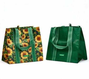 LocknLock Set of 2 Harvest Print Shopping Tote Bags
