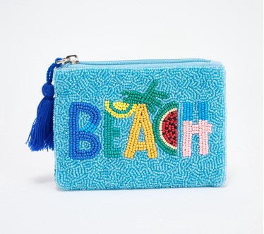 America & Beyond Embellished Beach Themed Coin Pouch