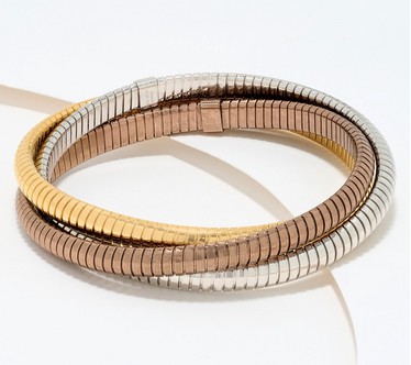 David Markstein Bronze Three Strand Slip-On Tubogas Bracelet