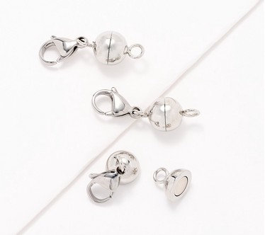 Steel by Design Set of 3 Round Magnetic Bead Jewelry Clasps
