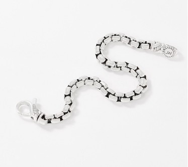 JAI Sterling Silver 5.3mm Round Box Chain Bracelet, 18.2g