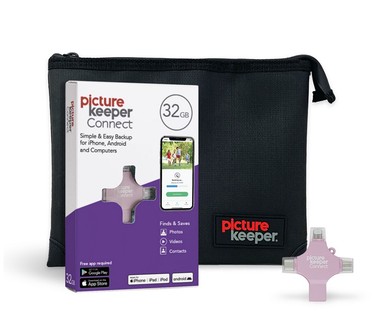 Picture Keeper 32GB Storage De vice & Fire/Wat er Resistant Case