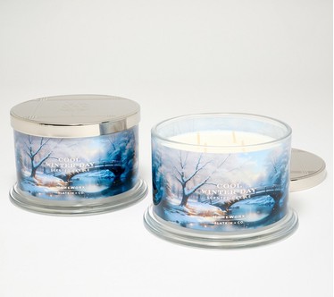 HomeWorx by Slatkin + Co. S/2 18oz Cool Winter Day Candles