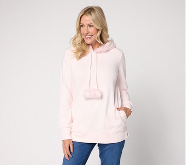 Belle by Kim Gravel Faux Fur Trimmed Hoodie