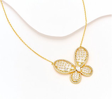 Kathy Hilton x Anna Zuckerman Olivia Butterfly Necklace  Sterl
