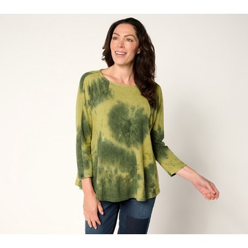 LOGO by Lori Goldstein Brushed Knit Tie Dye Dolman Top