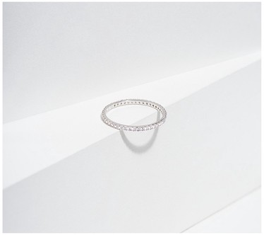 Diamonique 0.65 cttw Slim Eternity Band Ring, S terling