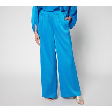 Carla Rockmore Collection Petite Wide Leg Pull-On Satin Pant
