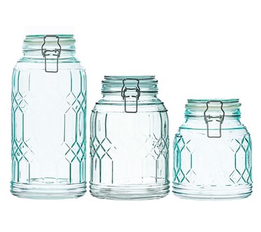 10 Strawberry Street 3pc Bleeker Glass CanisterSet