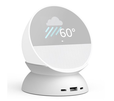 Amazon Echo Spot Stand With USB-C and USB-A Charging Ports