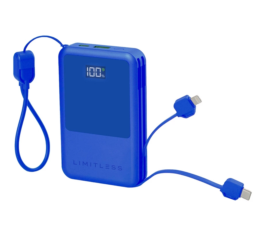 Limitless 10,000mAh Power Bank w/ Built in Cables & 15W Magnetic Charge