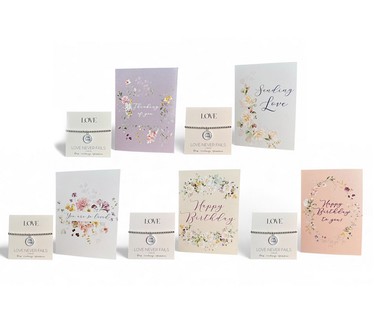 Vintage Sparrow S/5 Greeting Cards & 5 "I AM Loved" Bracelets