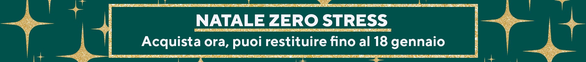 Natale zero stress - Acquista ora, puoi restituire fino al 18 geannaio