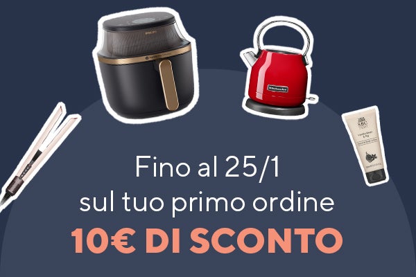 Fino al 25/1, sul tuo primo ordine 10€ di sconto 