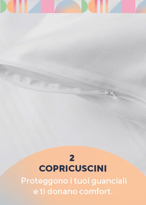 2 copricuscini - Proteggono i tuoi guanciali e ti donano comfort. 