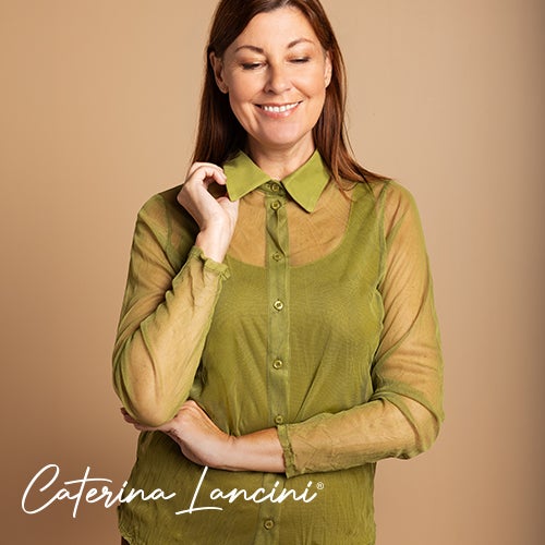 Set camicia in tulle e canotta in jersey di viscosa