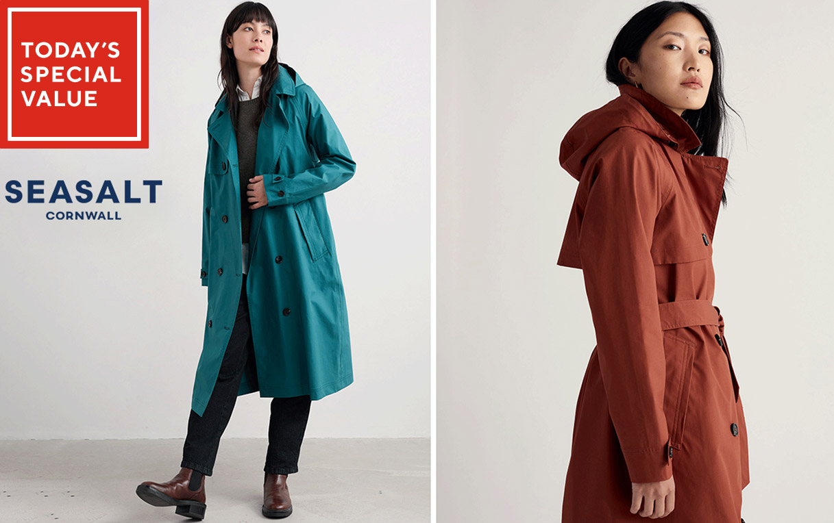 Seasalt Cornwall Penwethers Waterproof Trench Coat