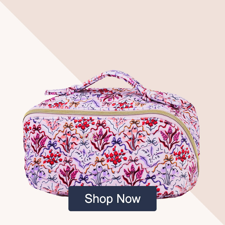 Tili Chevron Quilted Velvet Flat Lay Bag