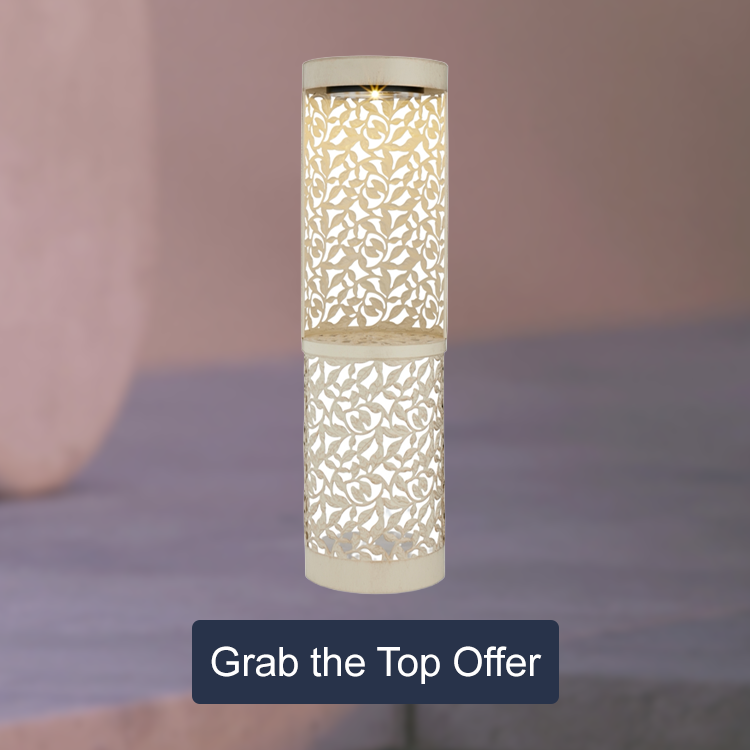 Garden Stories Solar Leaf Fretwork Pillar  