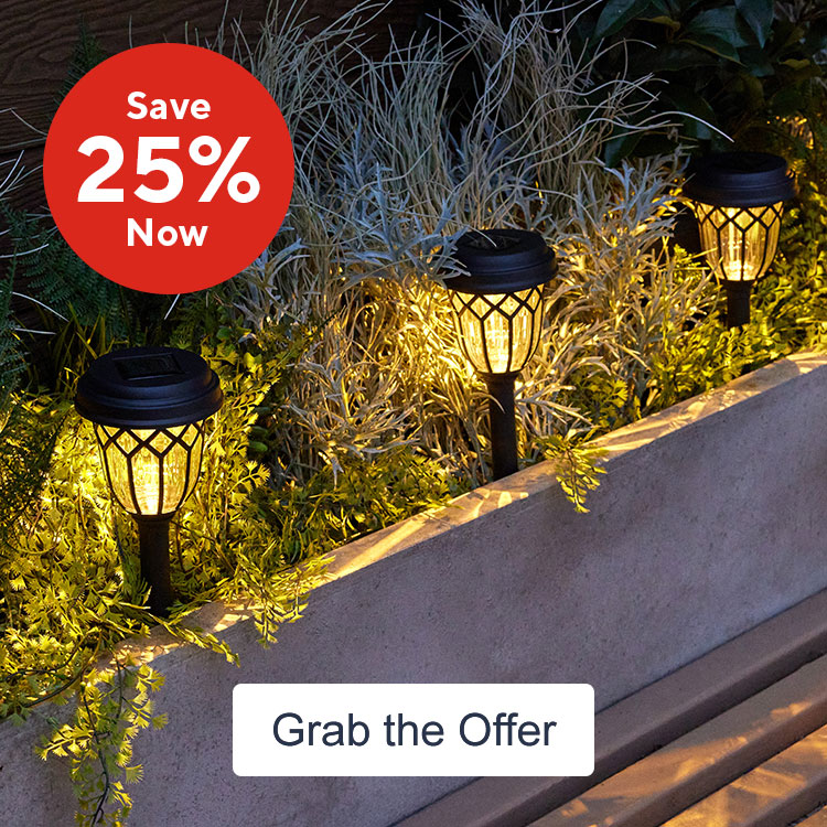 Garden Stories Classic Set of 10 Dual Function Solar Glass Stake Lights