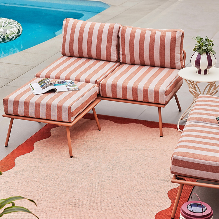 Garden Stories Studio 70 Stripe Multi-Way Corner Sofa with Lounger Set