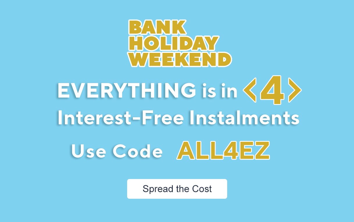 Bank Holiday Weekend Everything is in 4 Interest-Free Instalments with Code ALL4EZ