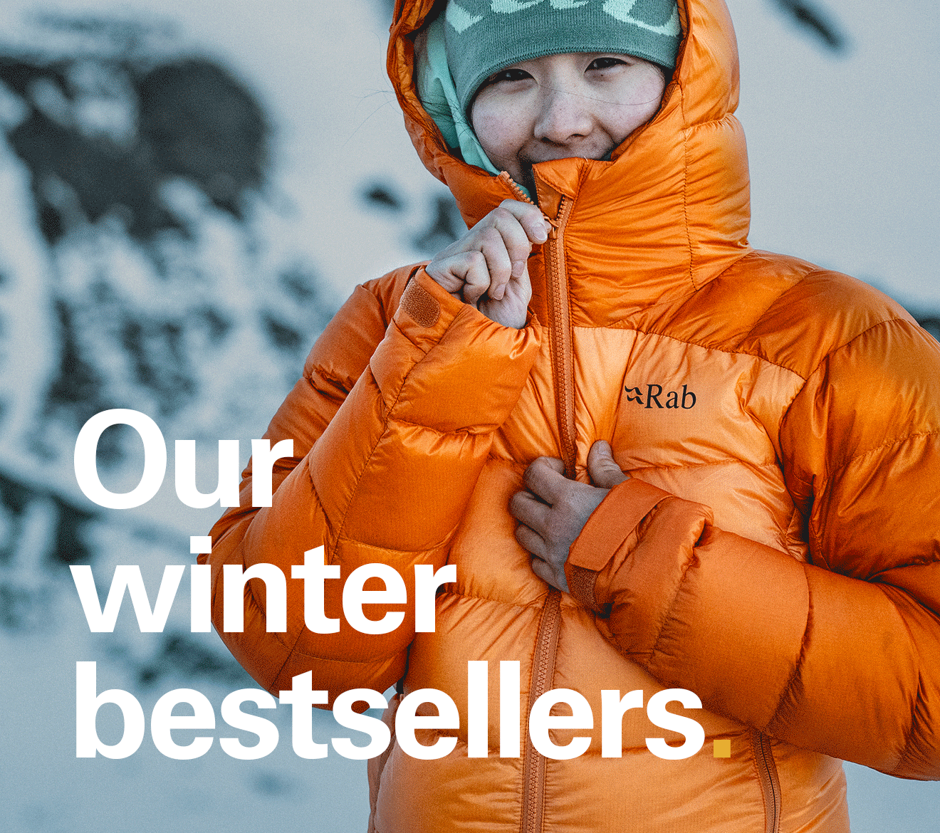 female alpinist stood in the snowy mountains - Our winter bestsellers