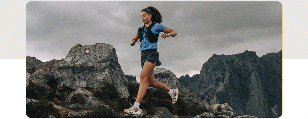 Gif of women trail running up mountains