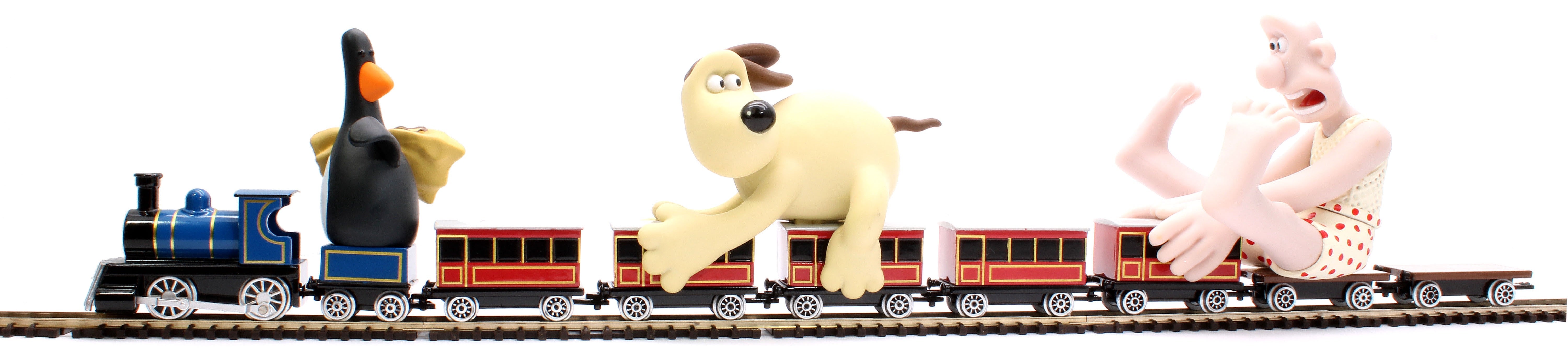 Image of Corgi Set of 3 Wallace & Gromit - The Wrong Trousers Locomotive, Coaches & Wagons