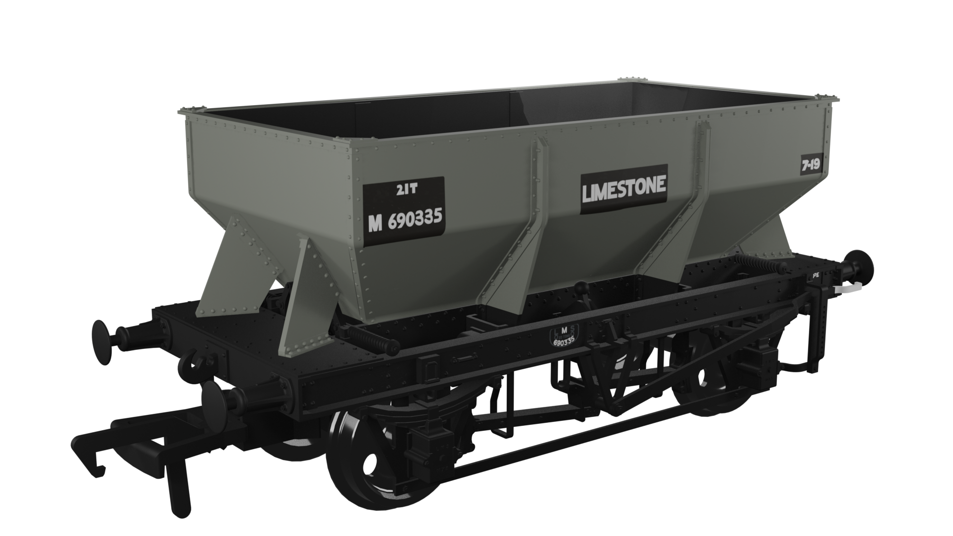 Image of LMS Iron Ore Hopper - BR (Limestone) No.M690335