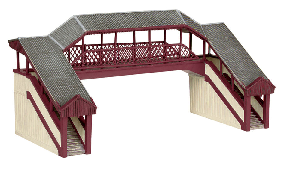 Image of Scenecraft Covered Metal Footbridge Red & Cream