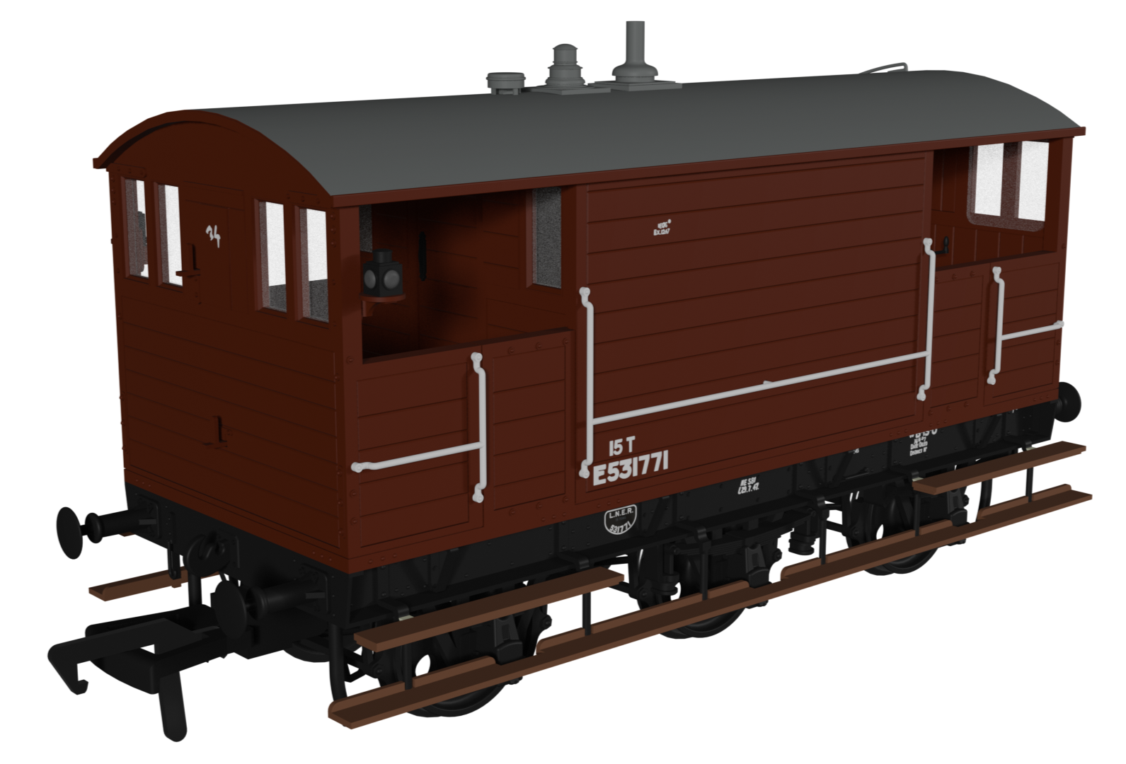 Image of GCR 15T 6w Brake - BR (LNER) Freight Oxide No.E531771