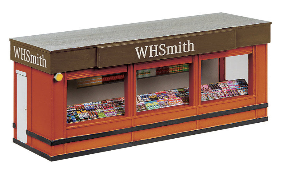 Image of Scenecraft Newsagent Platform Kiosk - Orange & Brown