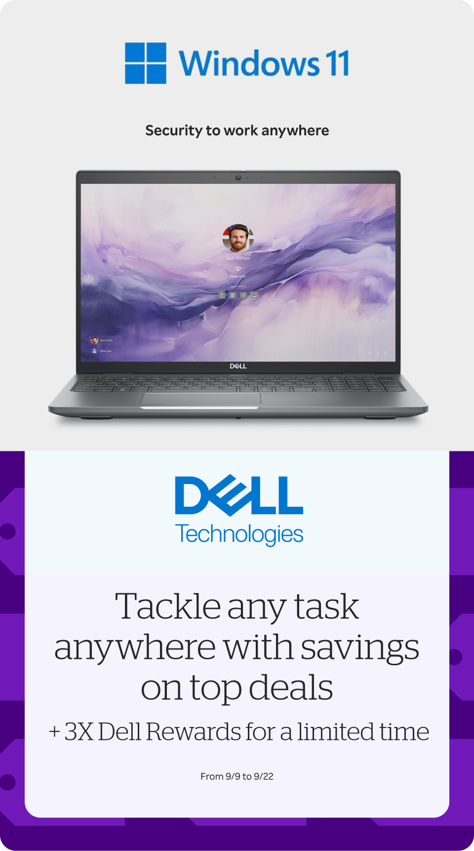 Dell Technologies - Success happens anywhere. Tackle any task anywhere with savings on top deals + 3X Dell Rewards for a limited time* + up to 5% Cash Back